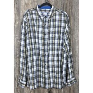32 Bar Blues Men's Linen Plaid Shirt XL Going‎ Out Summer Nights Casual Resort